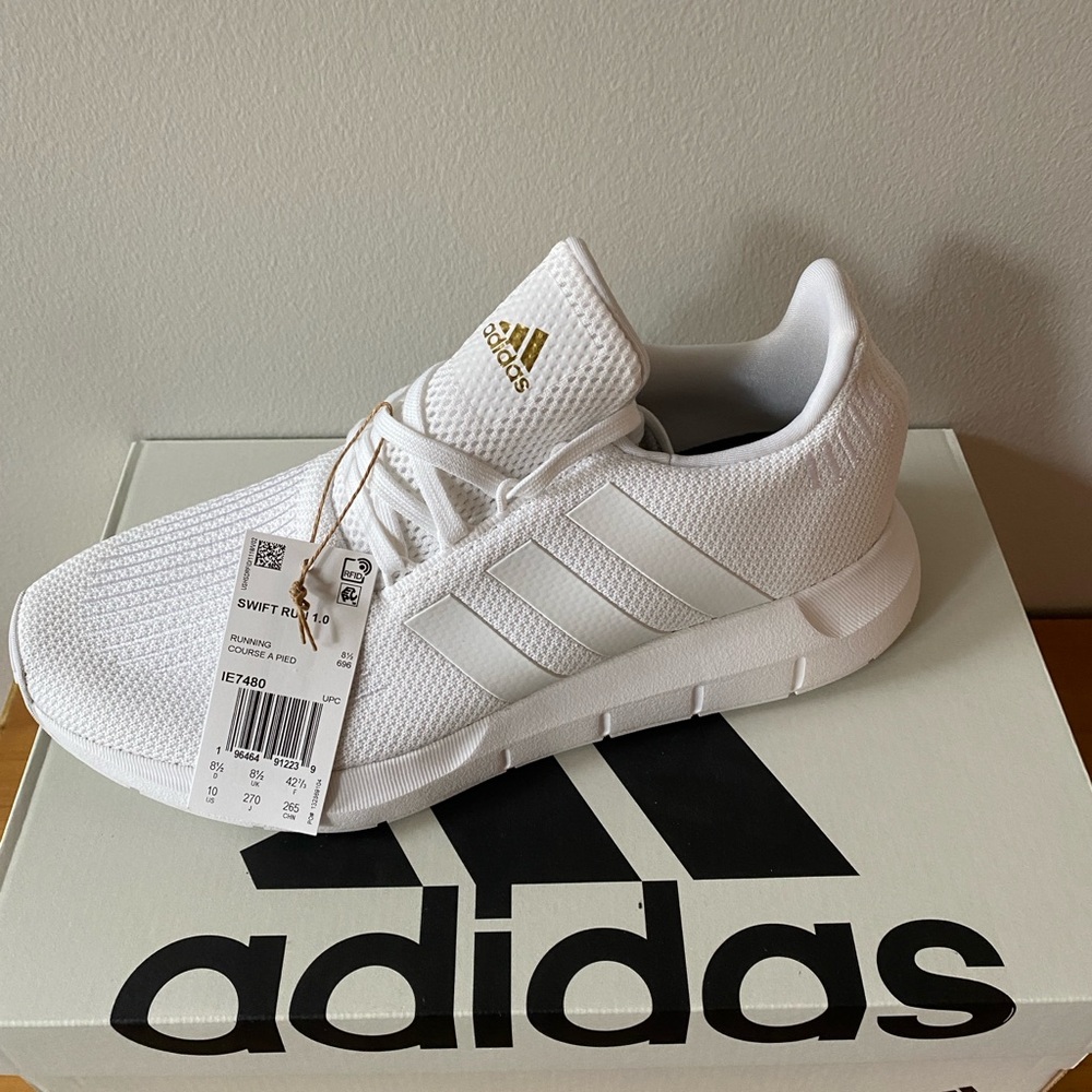 Adidas White and Gold Sneakers